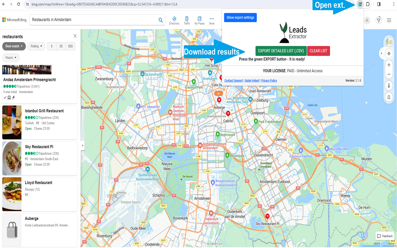 Maps Scraper by Leads Extractor chrome谷歌浏览器插件_扩展第1张截图