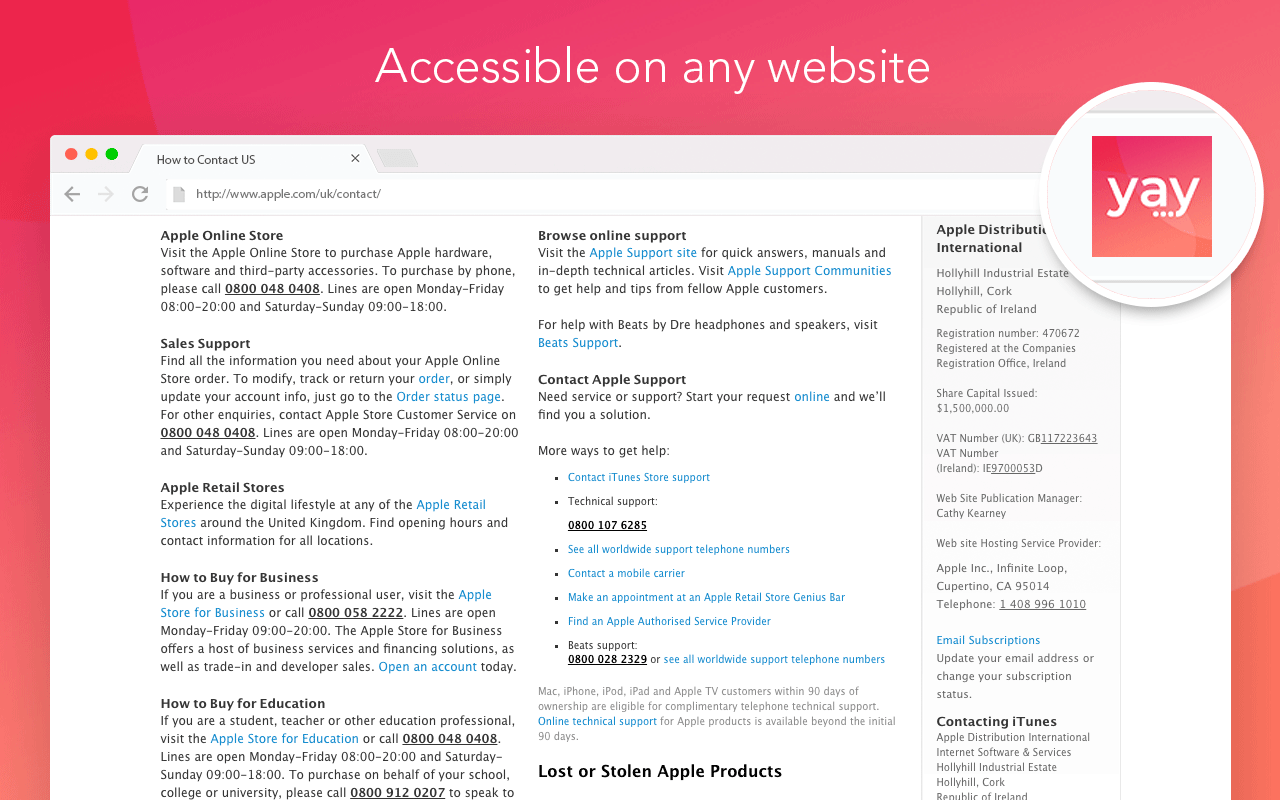 Yay.com Click to Dial chrome谷歌浏览器插件_扩展第1张截图