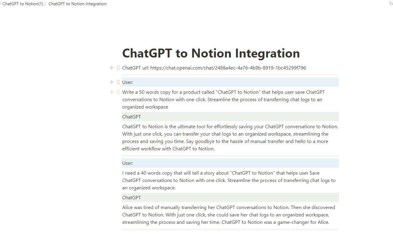 保存 ChatGPT DALL·E-3 对话记录到 Notion chrome谷歌浏览器插件_扩展第2张截图