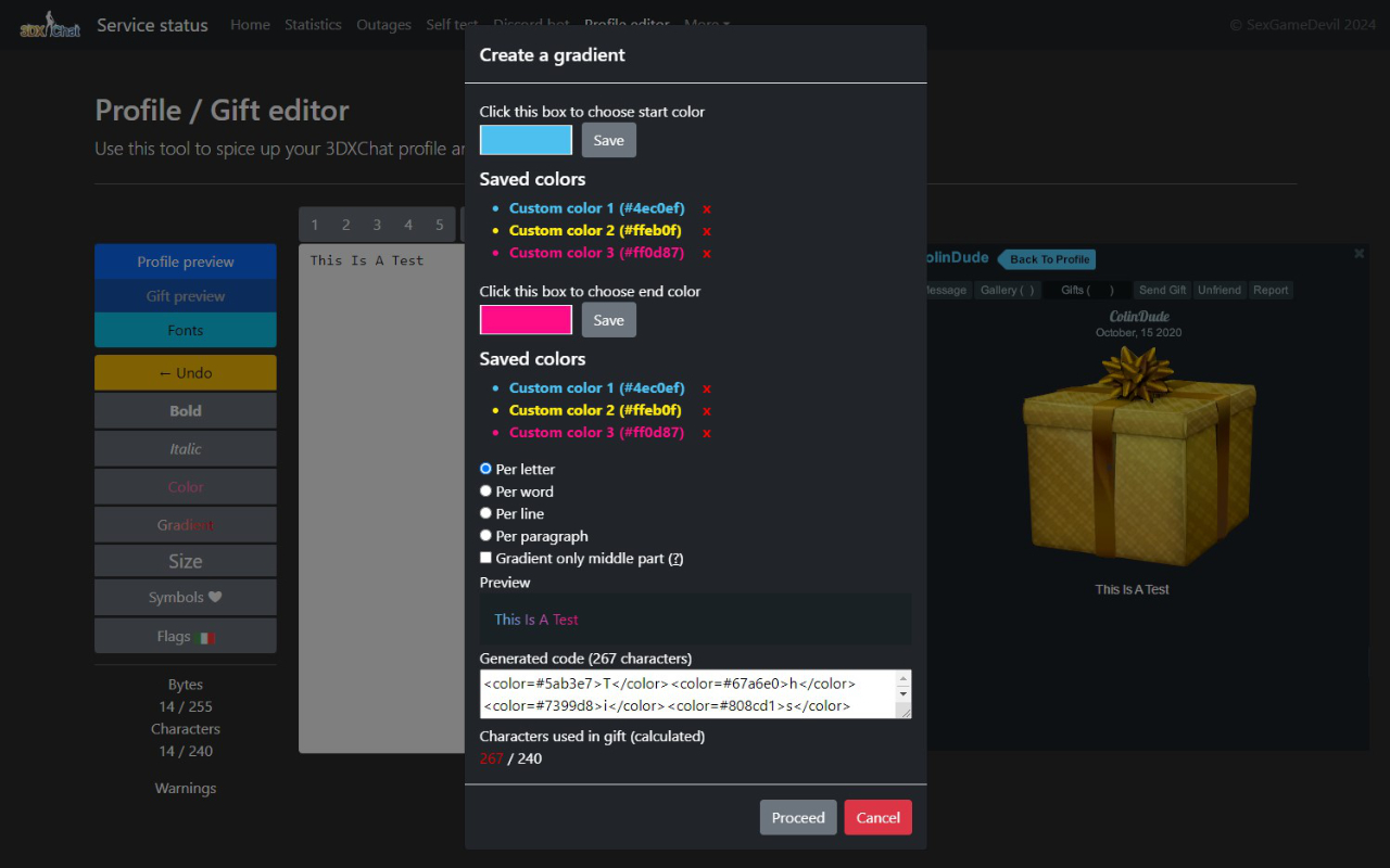 3DX Chat - Profile / Gift Editor Enhancer chrome谷歌浏览器插件_扩展第2张截图