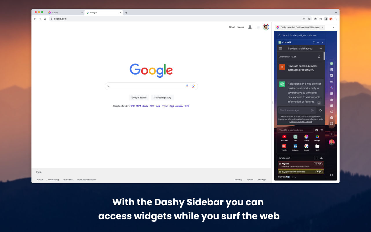 Dashy New Tab Dashboard and Side Panel chrome谷歌浏览器插件_扩展第3张截图