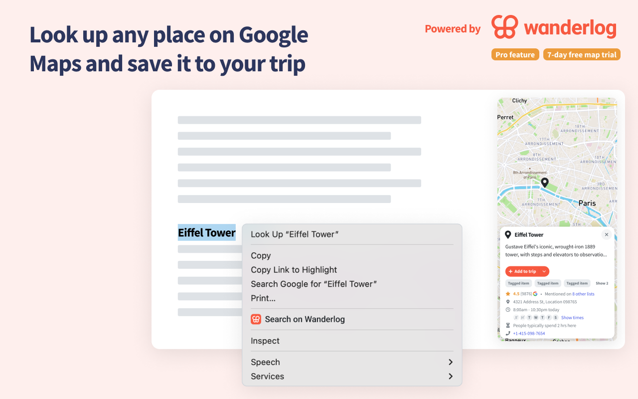 Wanderlog: search & save Google Maps places chrome谷歌浏览器插件_扩展第2张截图