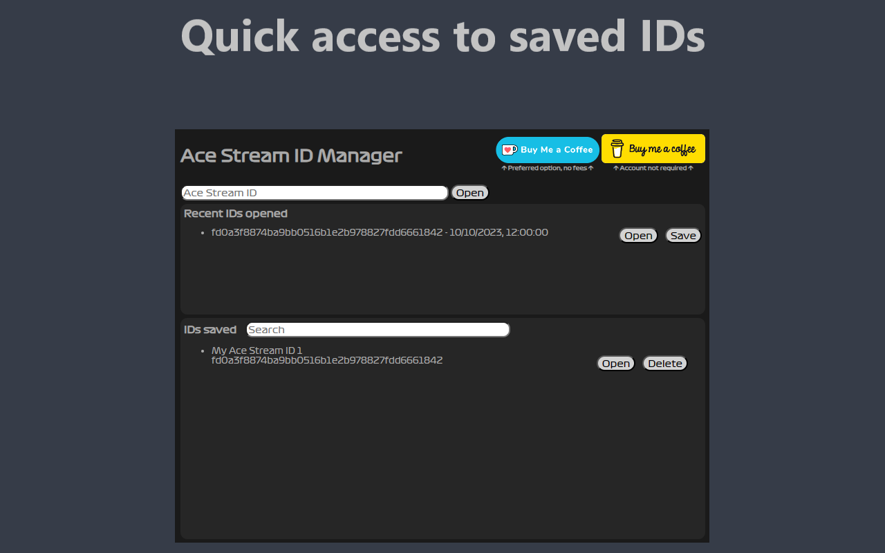Ace Stream ID Manager chrome谷歌浏览器插件_扩展第1张截图