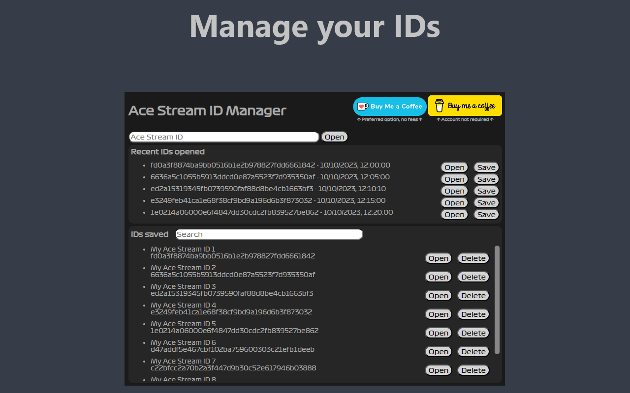 Ace Stream ID Manager chrome谷歌浏览器插件_扩展第2张截图