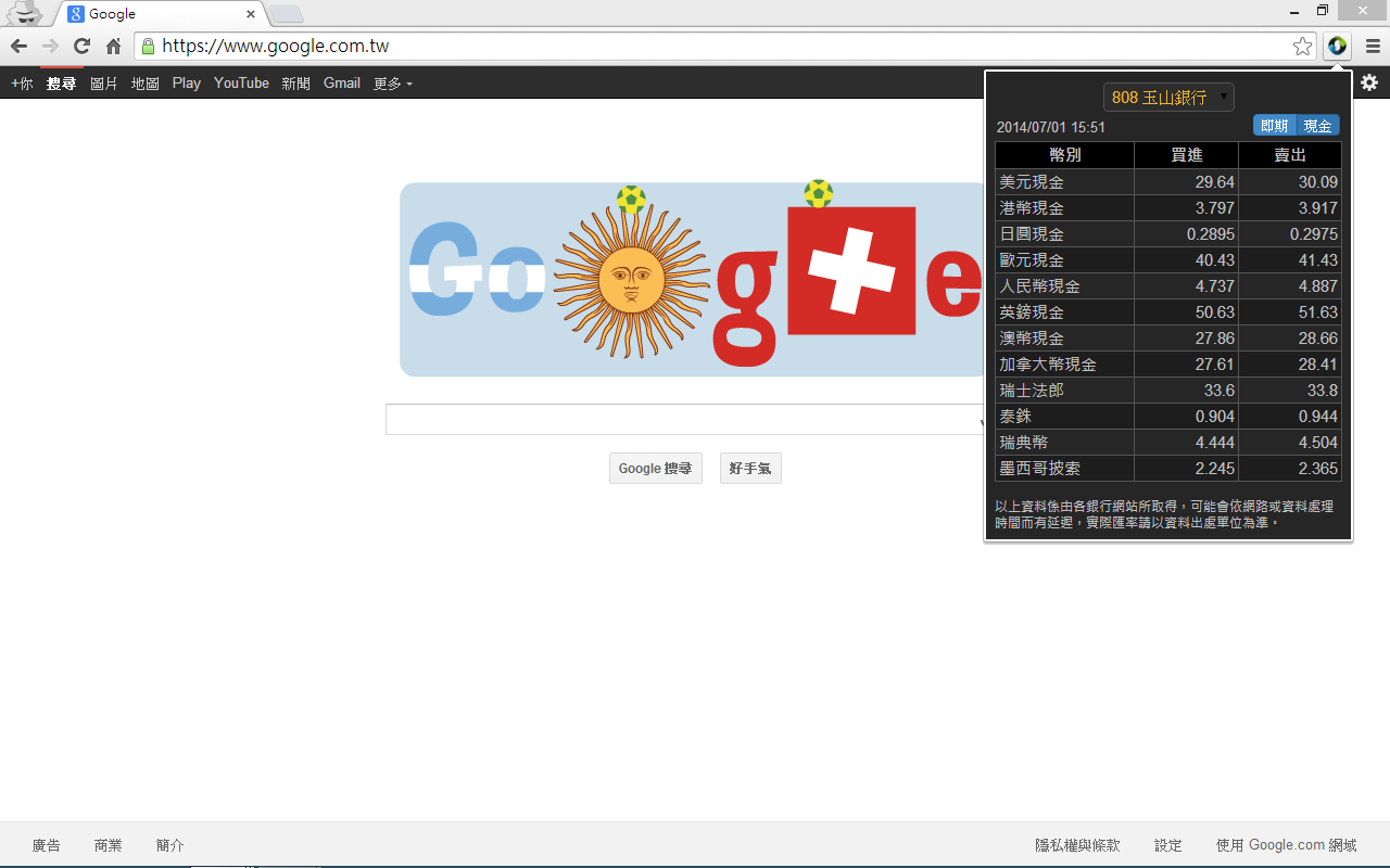 銀行匯率查詢 chrome谷歌浏览器插件_扩展第1张截图