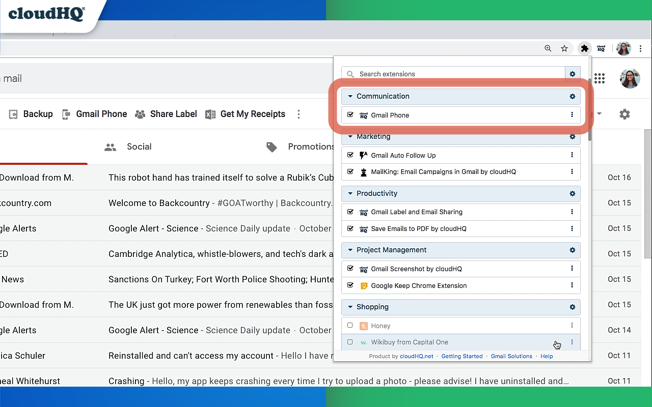 Chrome Extension Manager by cloudHQ chrome谷歌浏览器插件_扩展第3张截图