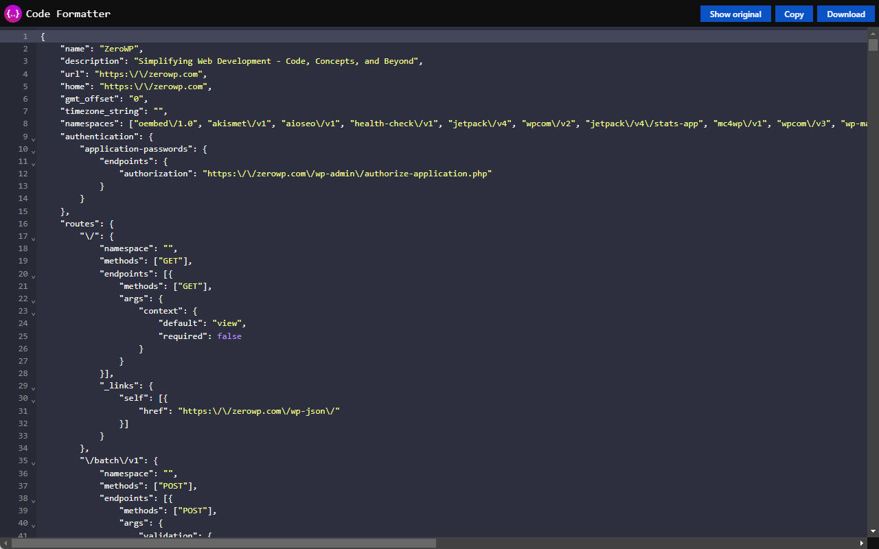 Code Formatter - JSON、CSS 和 JavaScript。 chrome谷歌浏览器插件_扩展第3张截图