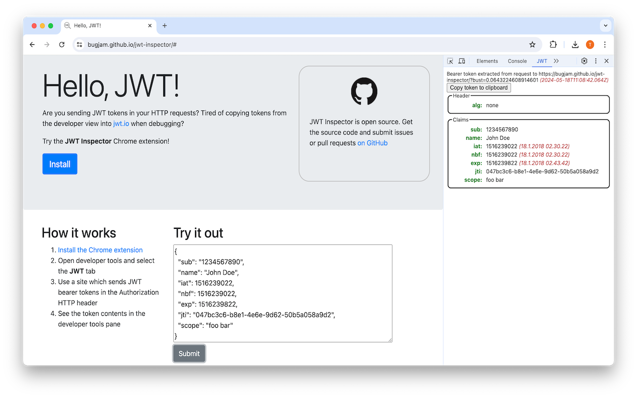 JWT Inspector chrome谷歌浏览器插件_扩展第3张截图