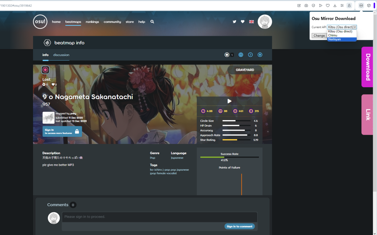 Joak's osu mirror download chrome谷歌浏览器插件_扩展第3张截图