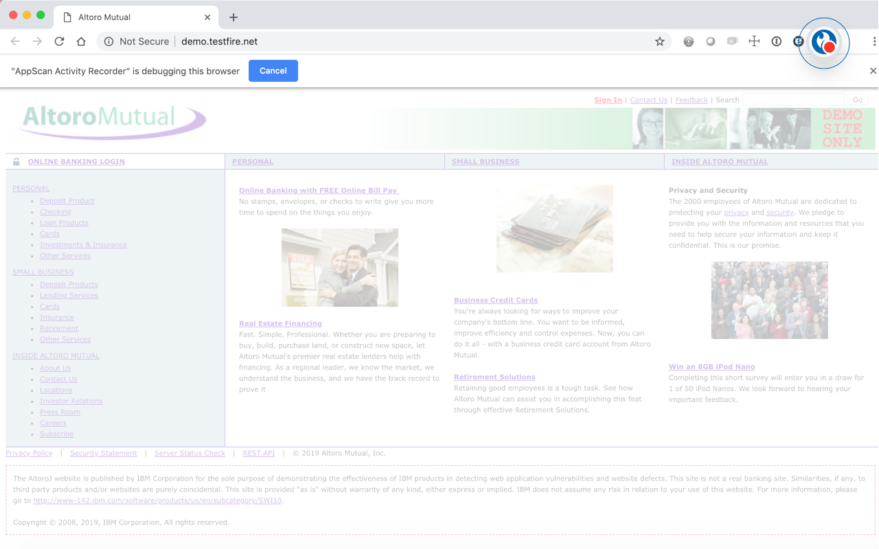 AppScan Activity Recorder chrome谷歌浏览器插件_扩展第1张截图