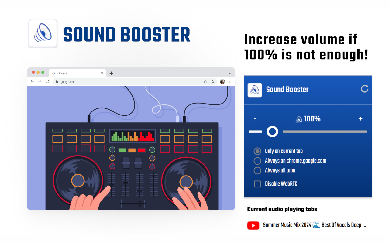 音量增强器 - Volume Booster chrome谷歌浏览器插件_扩展第1张截图