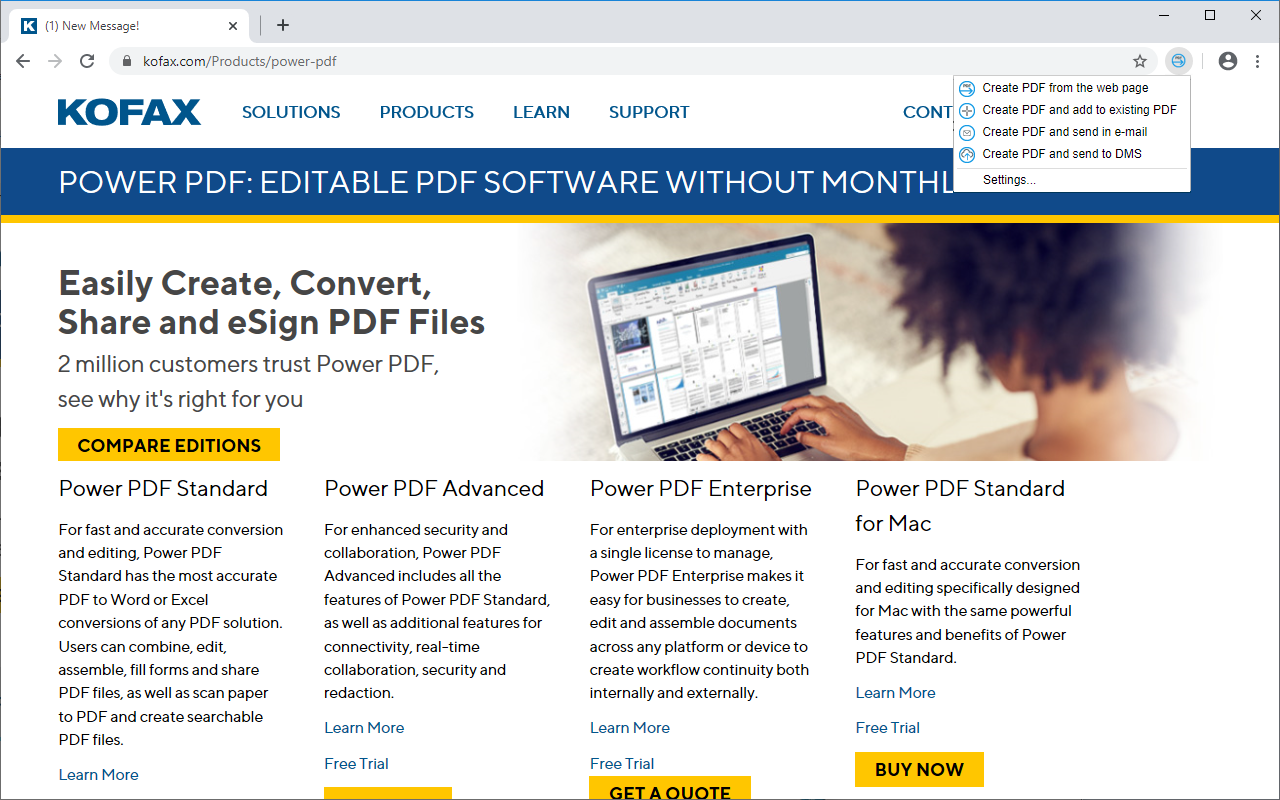 Kofax PDF Create chrome谷歌浏览器插件_扩展第1张截图