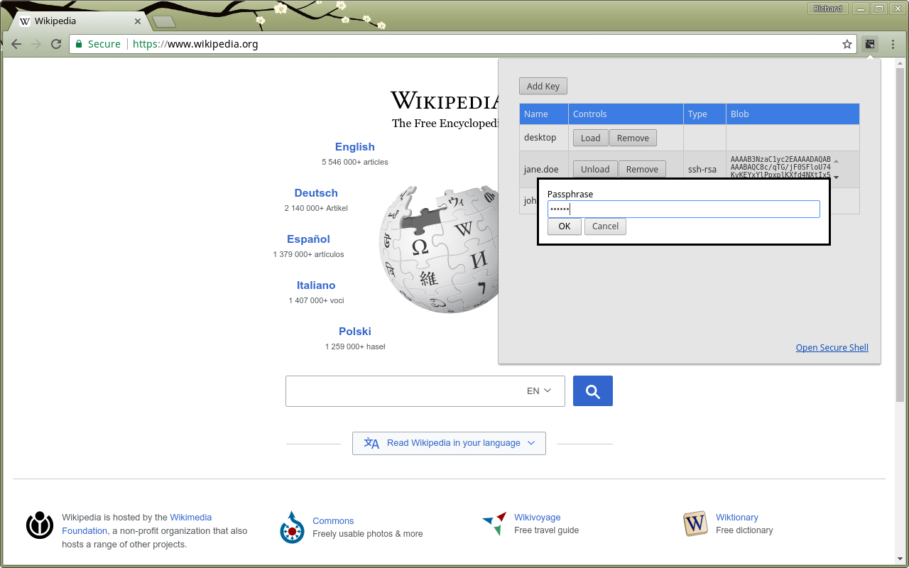SSH Agent for Google Chrome™ (BETA) chrome谷歌浏览器插件_扩展第1张截图