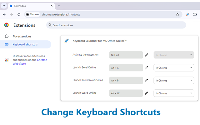 Keyboard Launcher for MS Office Online™ chrome谷歌浏览器插件_扩展第1张截图