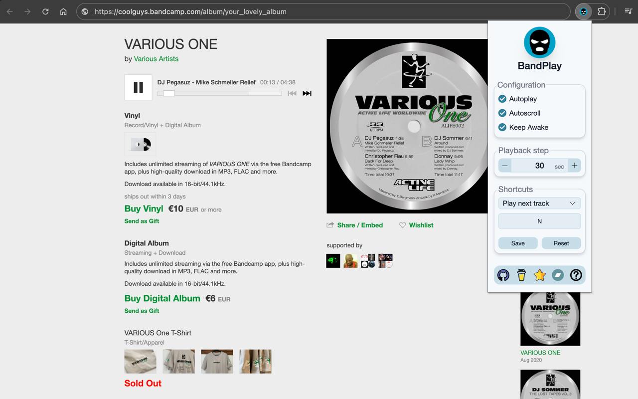 Bandcamp Play chrome谷歌浏览器插件_扩展第2张截图