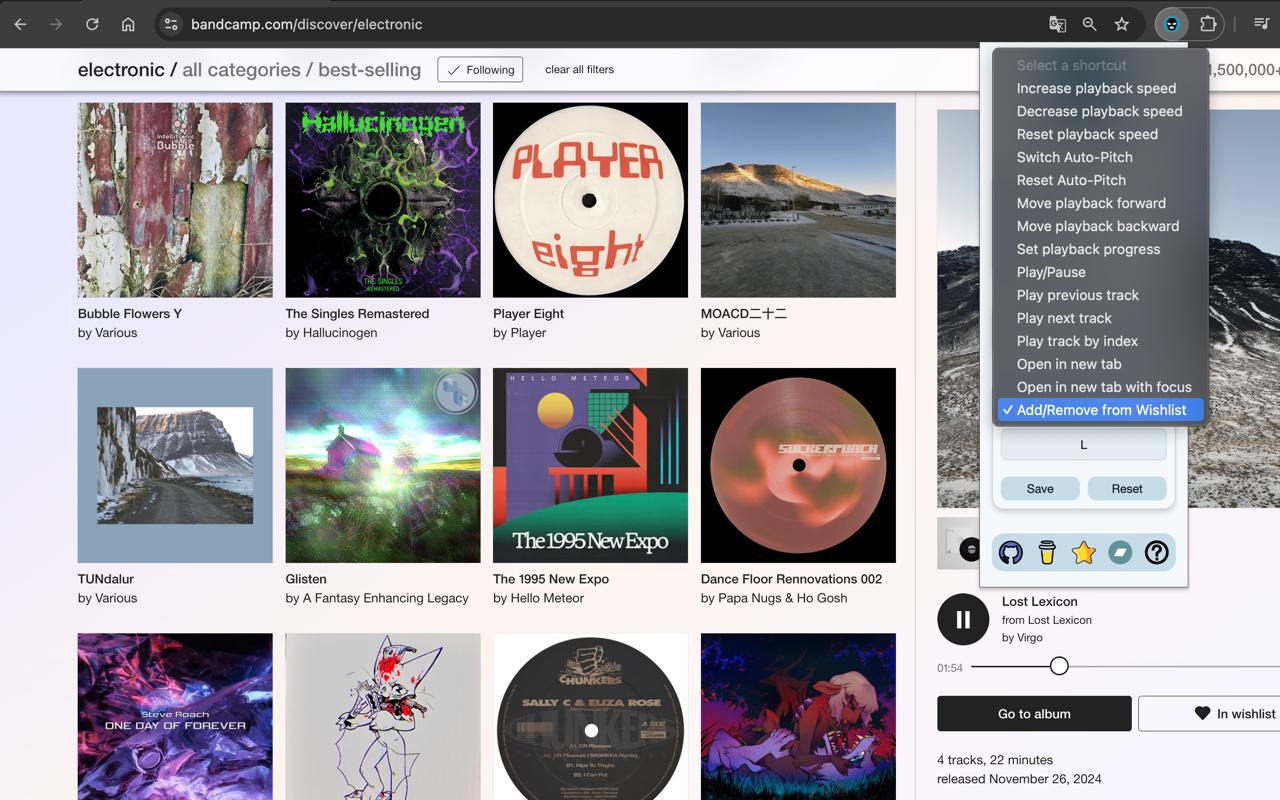 Bandcamp Play chrome谷歌浏览器插件_扩展第4张截图