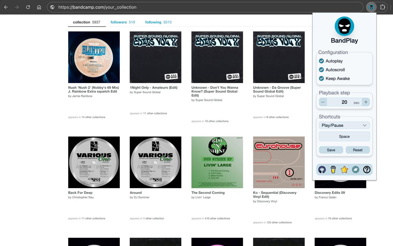 Bandcamp Play chrome谷歌浏览器插件_扩展第5张截图