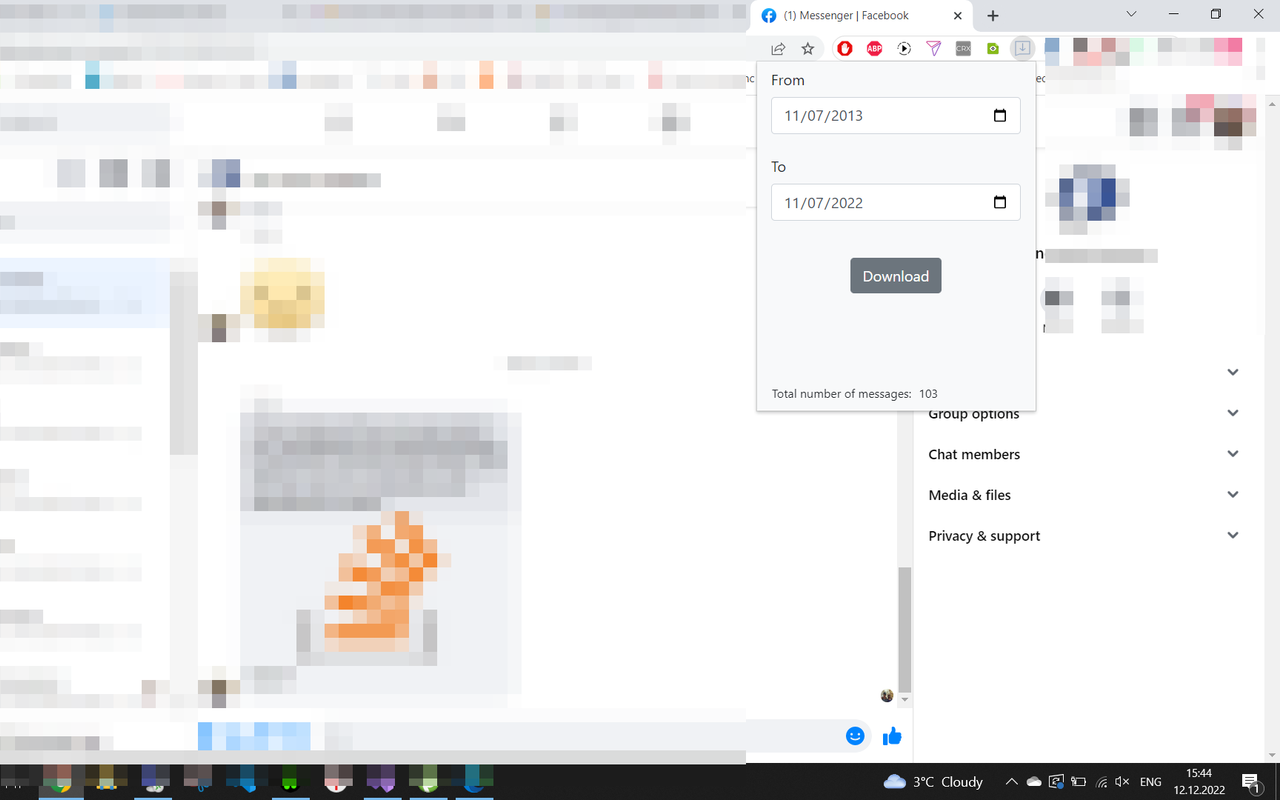 Messages Saver for Facebook™ chrome谷歌浏览器插件_扩展第1张截图