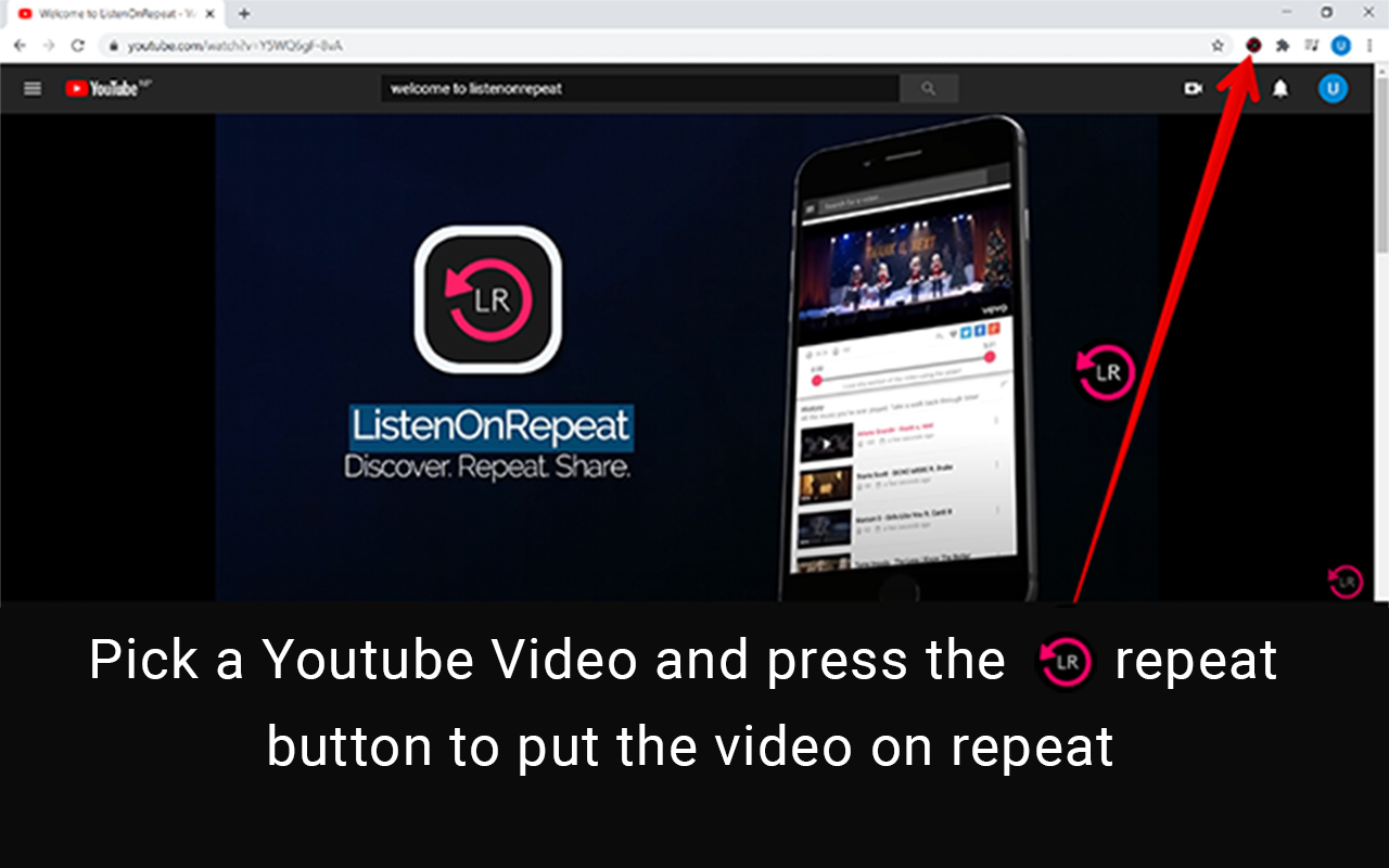 Listen On Repeat YouTube Looper chrome谷歌浏览器插件_扩展第2张截图