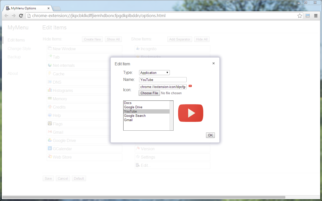 MyMenu chrome谷歌浏览器插件_扩展第3张截图