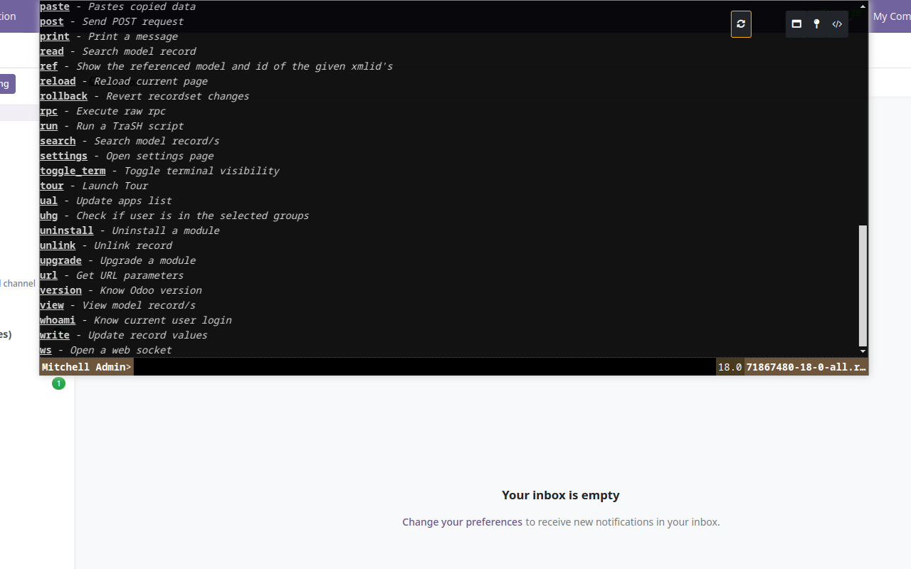 OdooTerminal chrome谷歌浏览器插件_扩展第3张截图