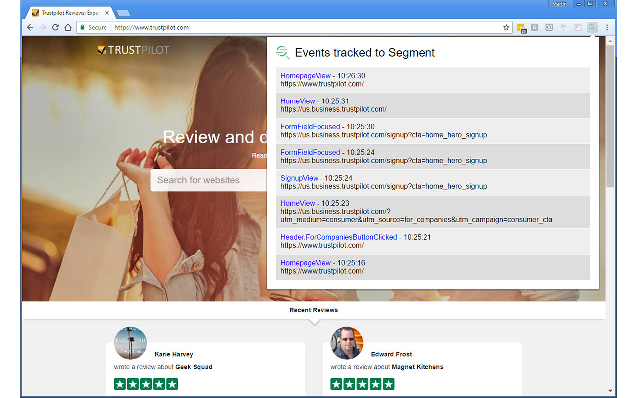Segment Event Tracker chrome谷歌浏览器插件_扩展第1张截图