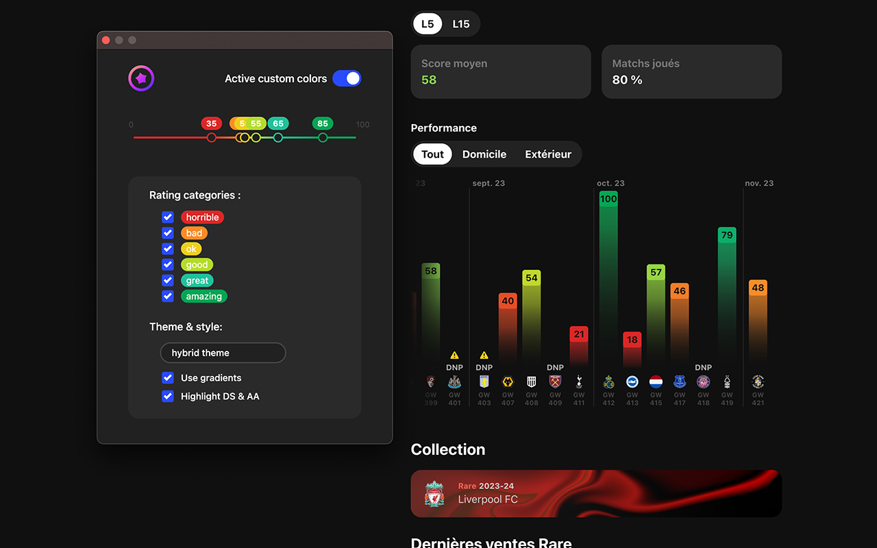 Sorare custom colors chrome谷歌浏览器插件_扩展第2张截图