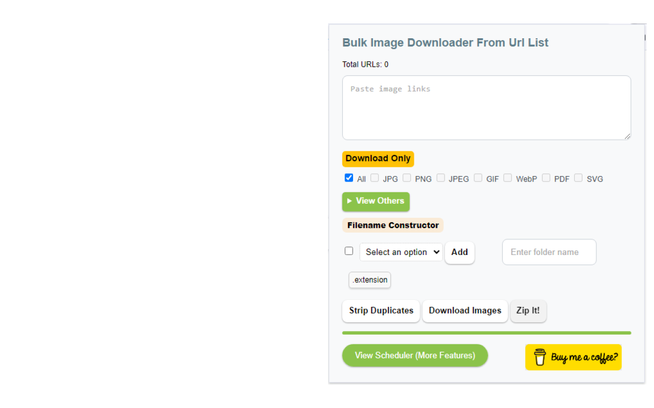 Bulk Image Downloader From Url List chrome谷歌浏览器插件_扩展第4张截图