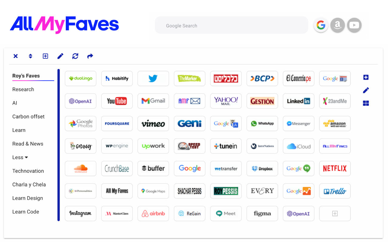 Visual Bookmarks with All My Faves chrome谷歌浏览器插件_扩展第1张截图
