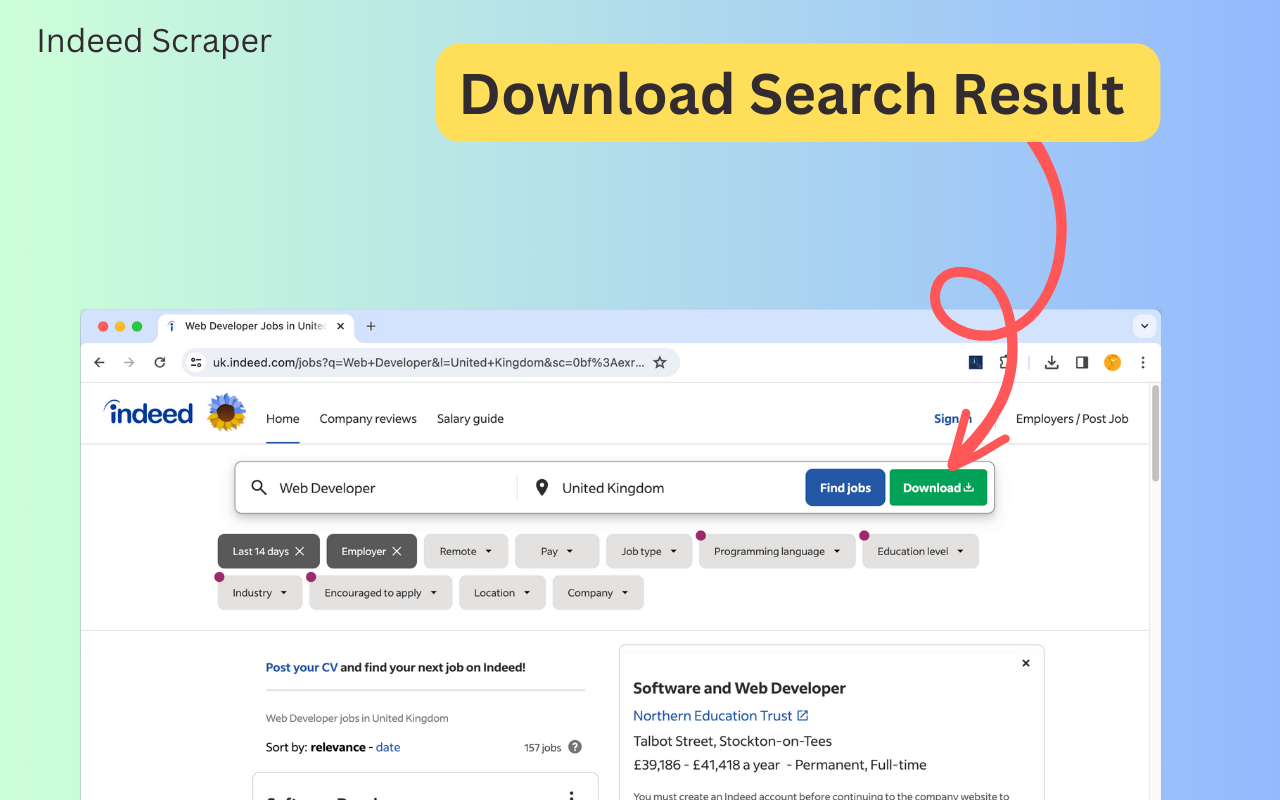 Indeed Scraper chrome谷歌浏览器插件_扩展第3张截图