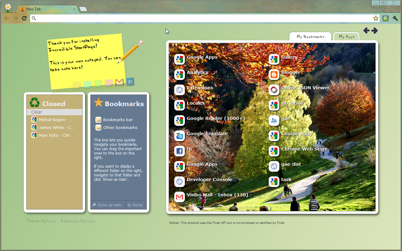 Incredible StartPage - Productive Start Page chrome谷歌浏览器插件_扩展第5张截图