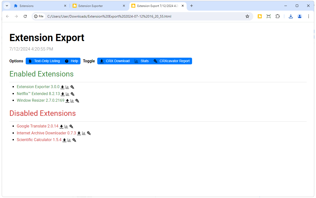 Extension Exporter chrome谷歌浏览器插件_扩展第2张截图