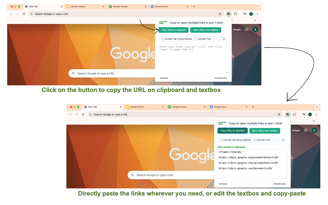 CopyTab URLs chrome谷歌浏览器插件_扩展第1张截图