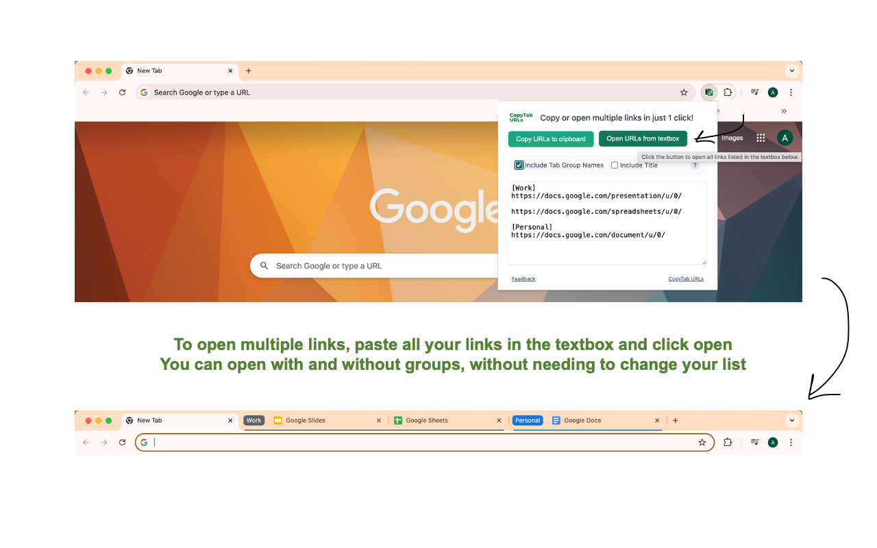 CopyTab URLs chrome谷歌浏览器插件_扩展第4张截图