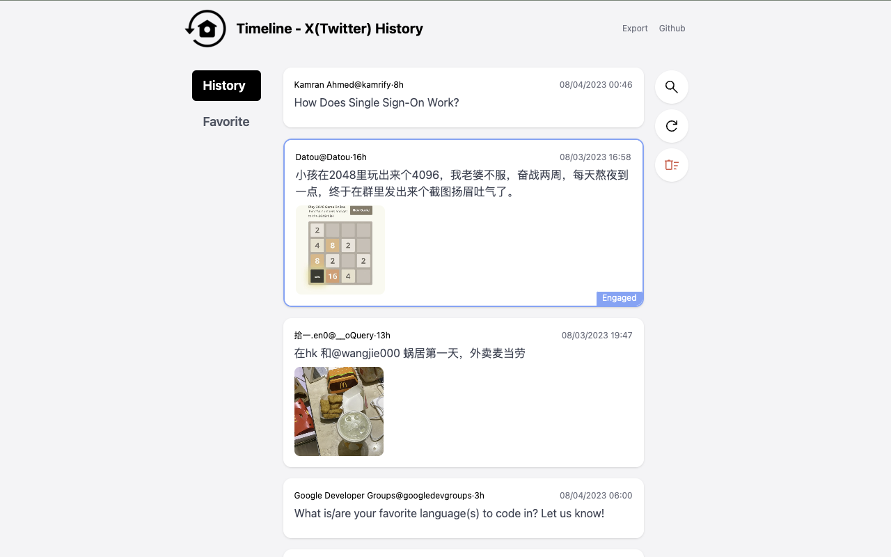 Timeline - Your X (Twitter) History chrome谷歌浏览器插件_扩展第3张截图
