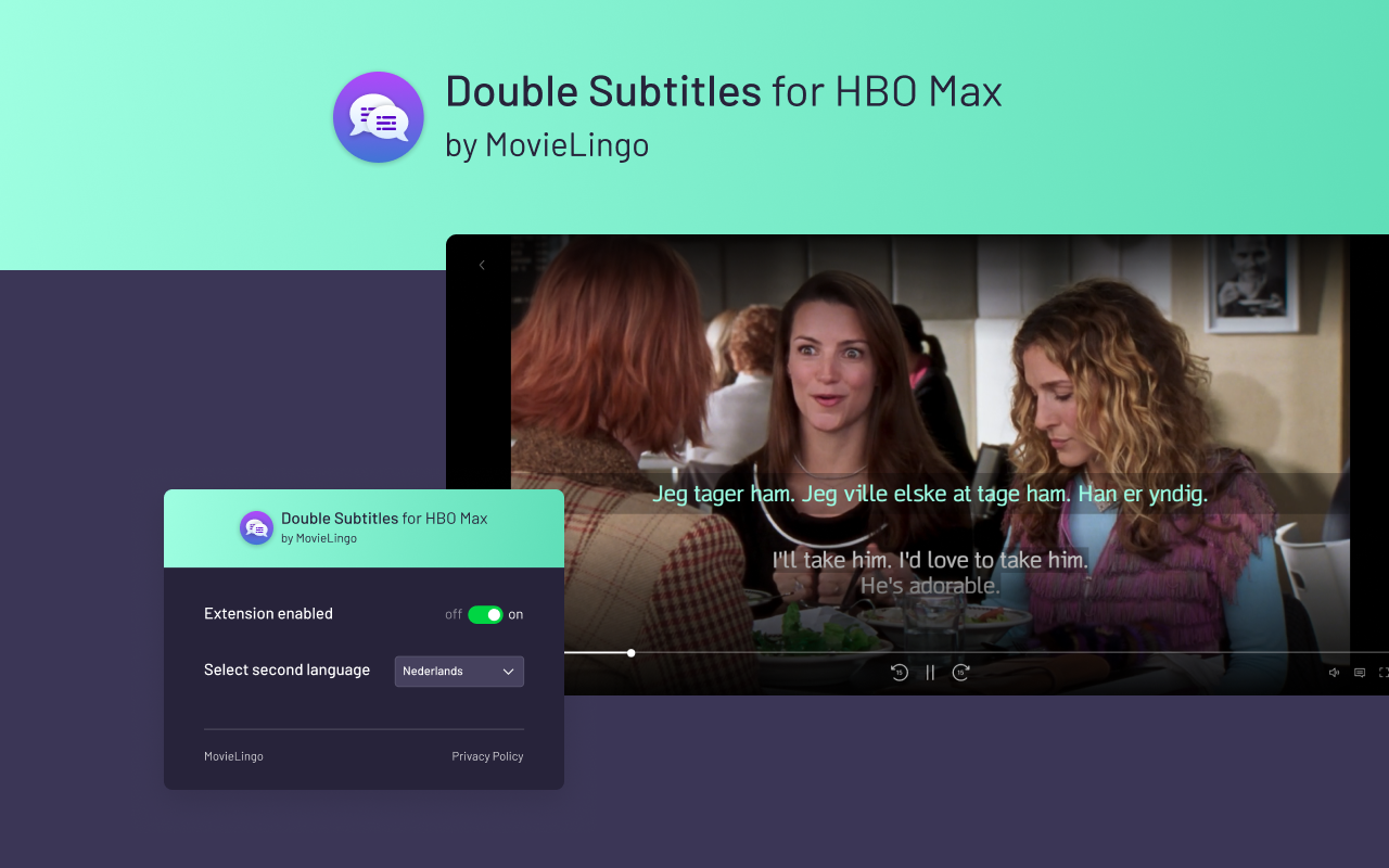Double Subtitles for HBO Max by MovieLingo chrome谷歌浏览器插件_扩展第4张截图