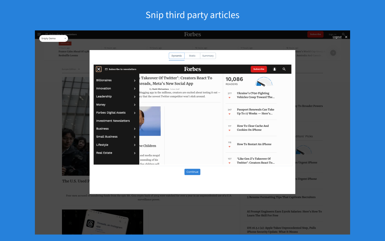 Sniply Browser Extension chrome谷歌浏览器插件_扩展第1张截图