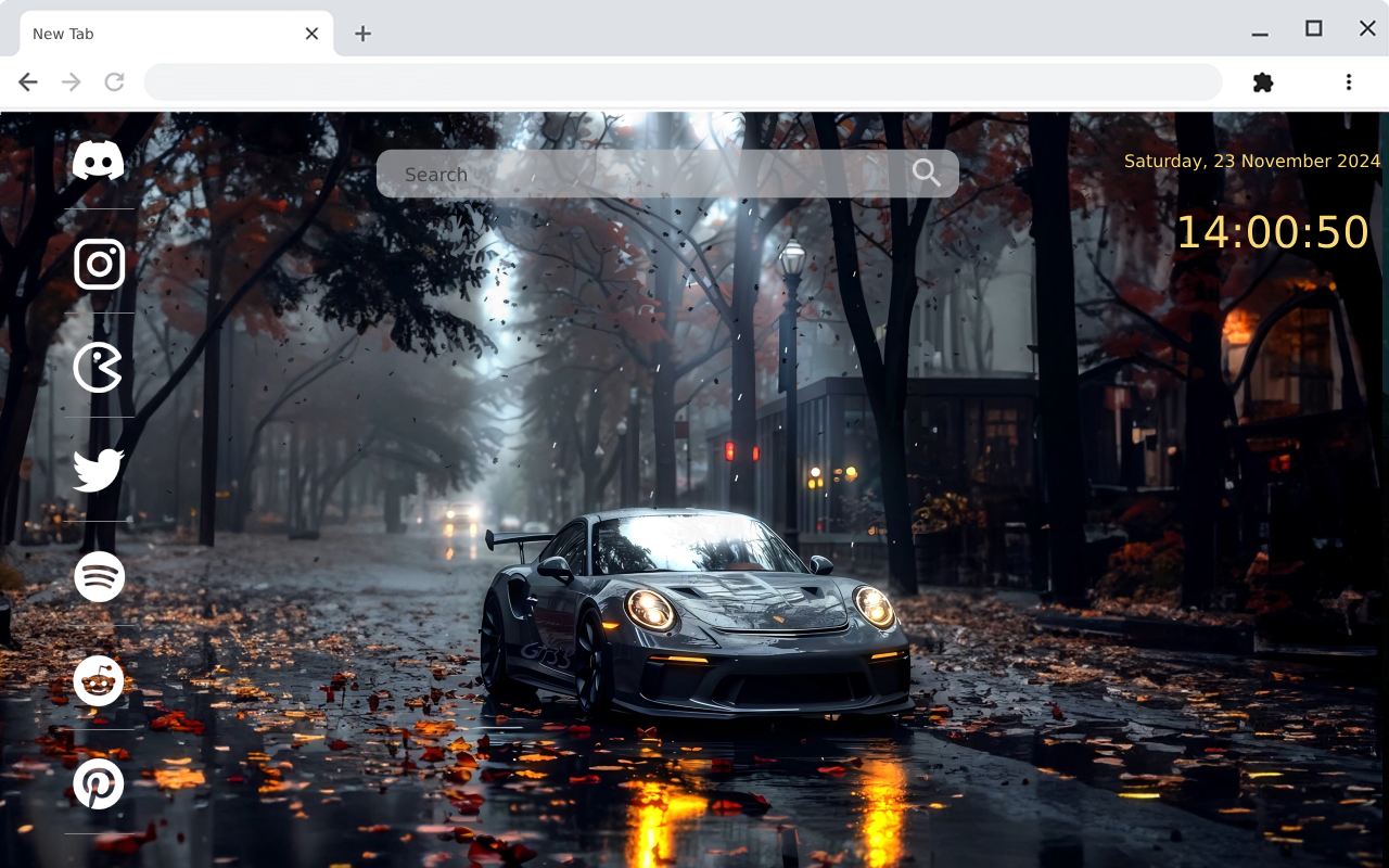Gray Porsche on Autumn Streets Live Wallpaper chrome谷歌浏览器插件_扩展第1张截图