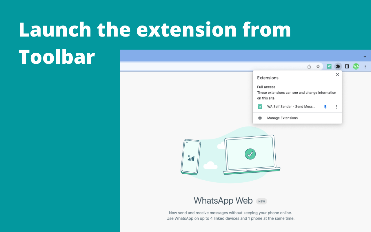 WA Self Sender - Free Messages Sender chrome谷歌浏览器插件_扩展第3张截图