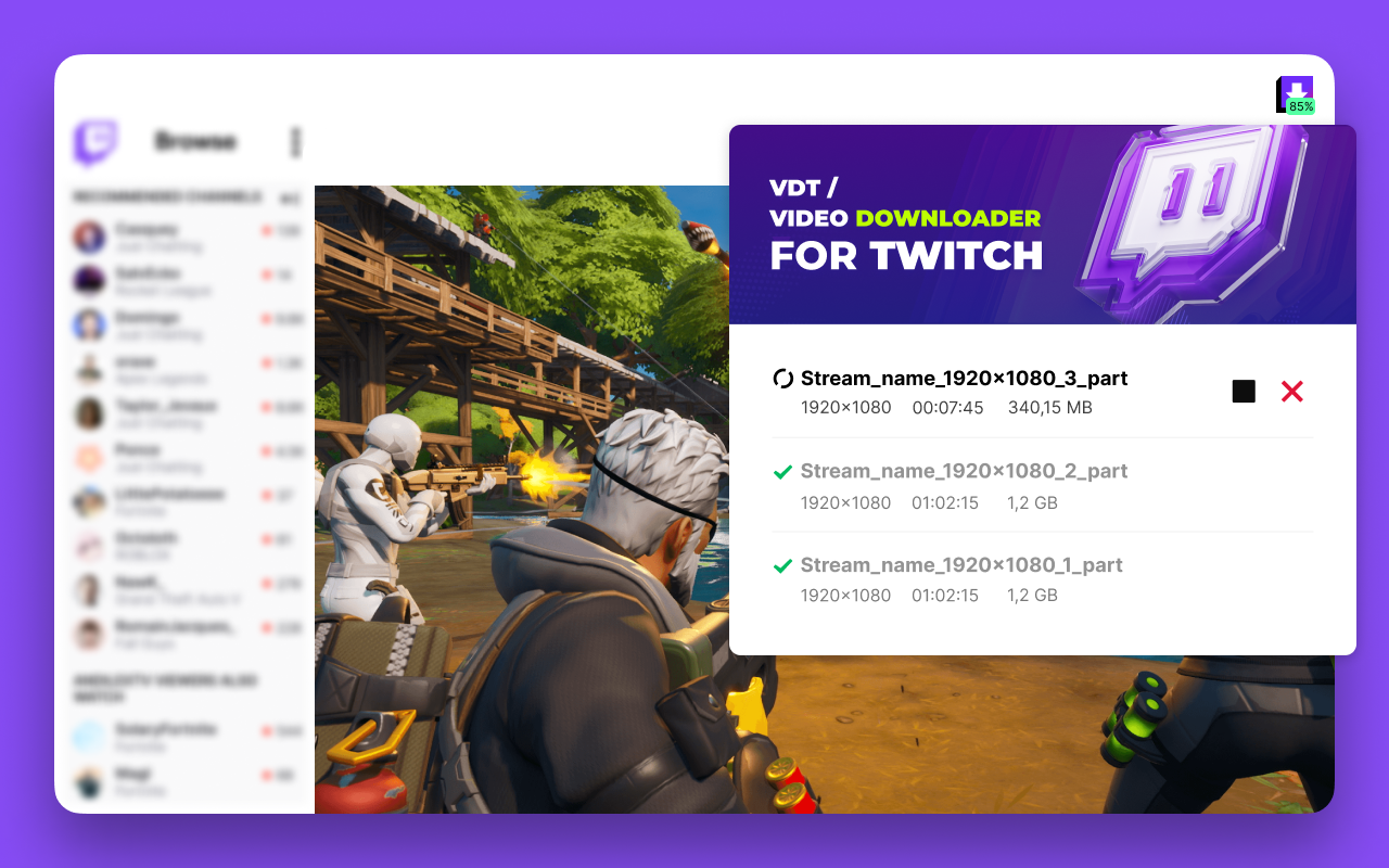 VDT | Video Downloader for Twitch chrome谷歌浏览器插件_扩展第4张截图