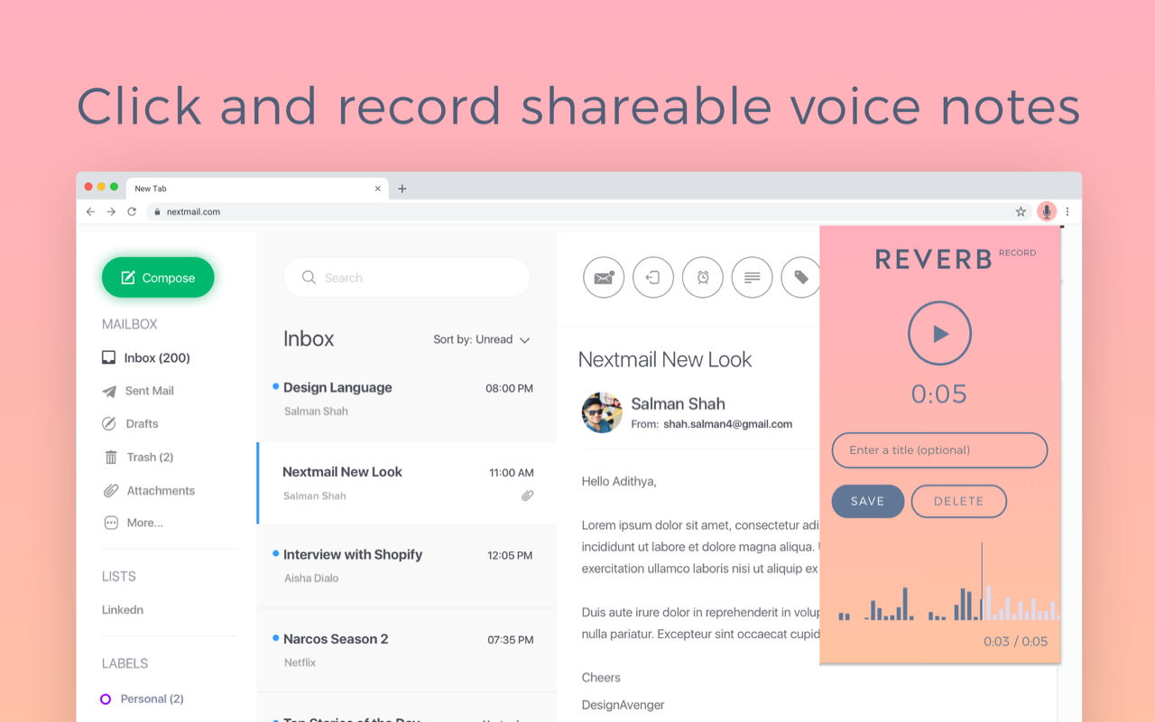 Reverb Record - Share Your Voice chrome谷歌浏览器插件_扩展第2张截图