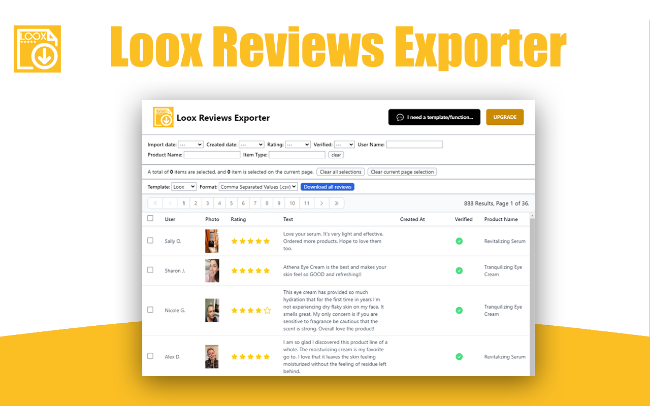 Loox reviews exporter chrome谷歌浏览器插件_扩展第1张截图