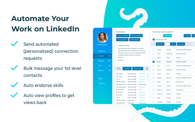 Octopus - All-in-One LinkedIn Automation chrome谷歌浏览器插件_扩展第2张截图