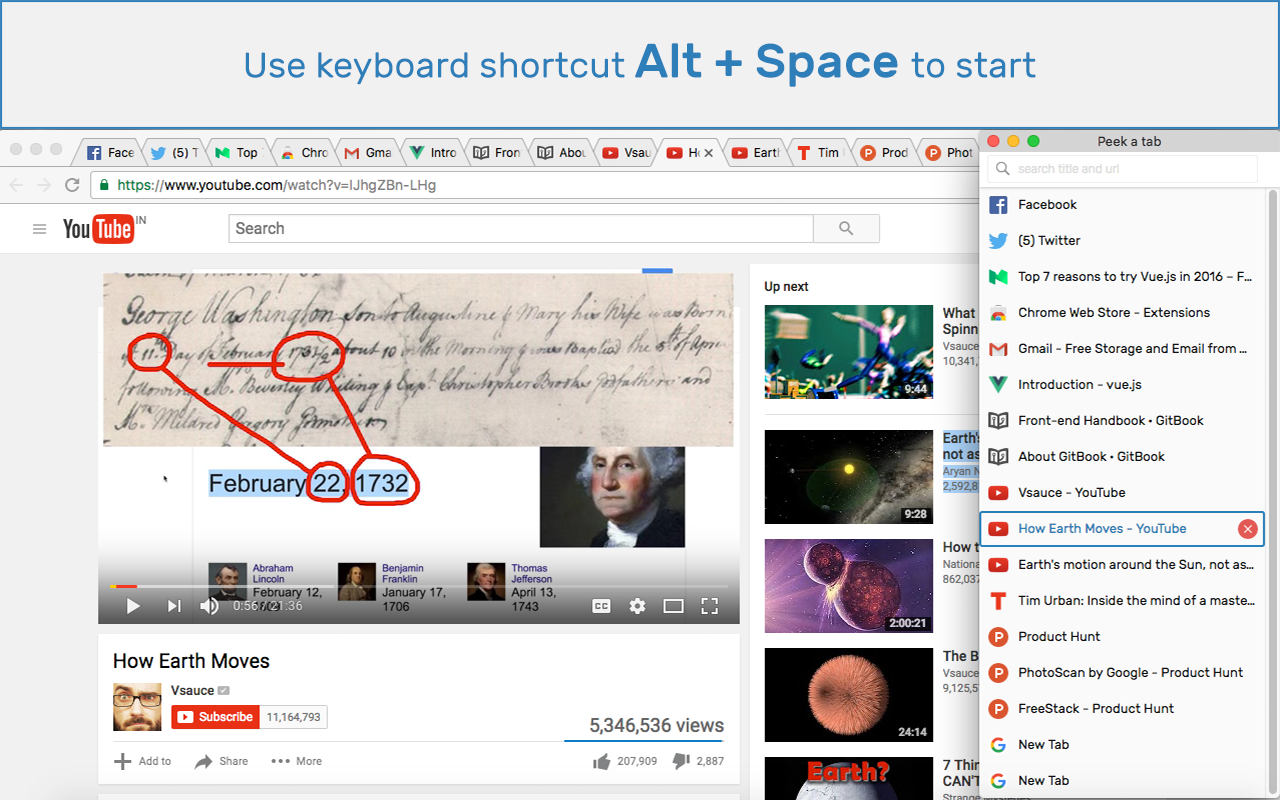 Peek-a-tab, Tabs Manager for Google Chrome™ chrome谷歌浏览器插件_扩展第3张截图