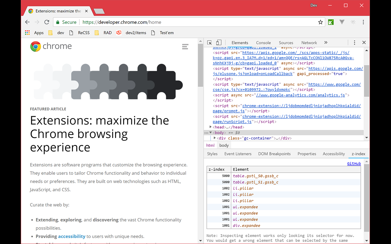 DevTools z-index chrome谷歌浏览器插件_扩展第1张截图