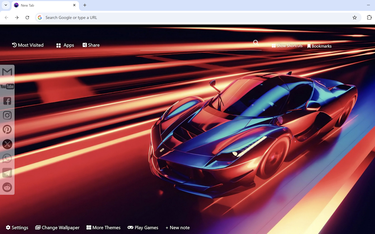 Neon Cars Wallpaper chrome谷歌浏览器插件_扩展第1张截图