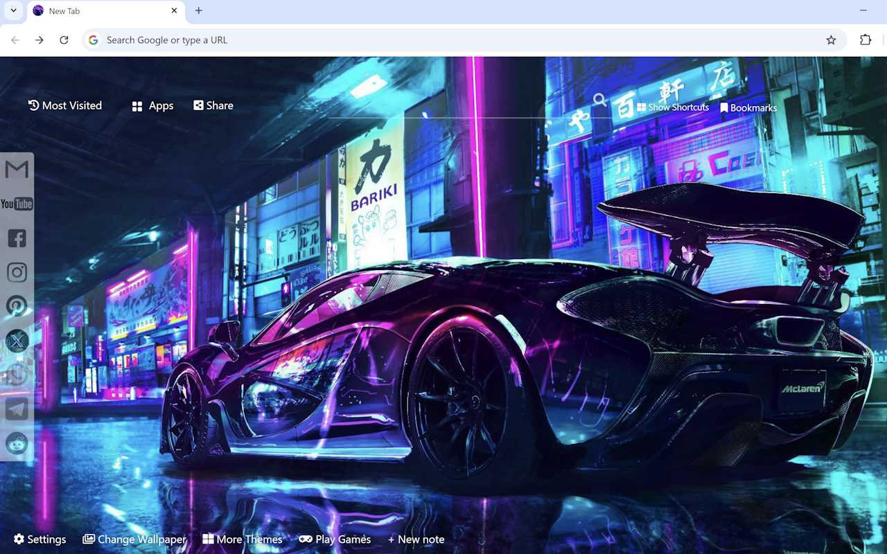 Neon Cars Wallpaper chrome谷歌浏览器插件_扩展第2张截图