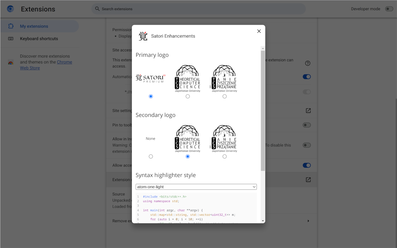 Satori Enhancements chrome谷歌浏览器插件_扩展第5张截图