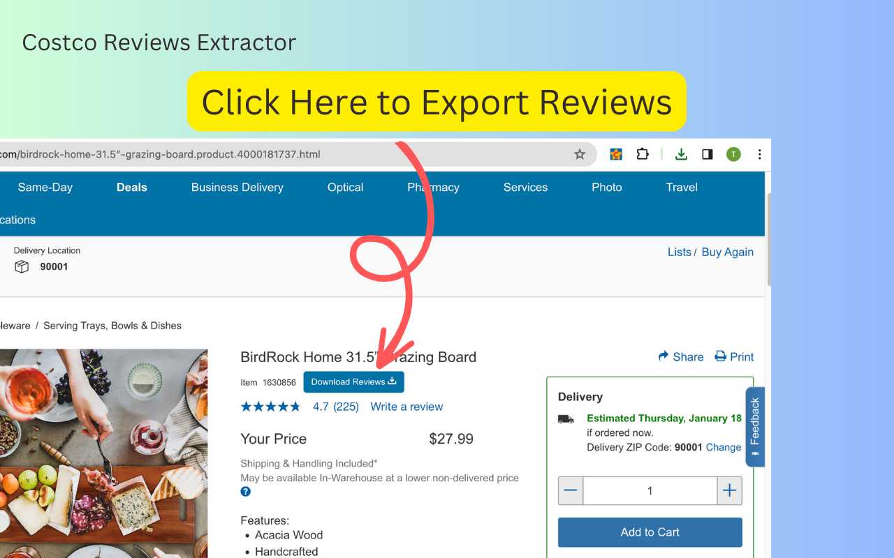 Costco商品评论一键导出CSV chrome谷歌浏览器插件_扩展第3张截图