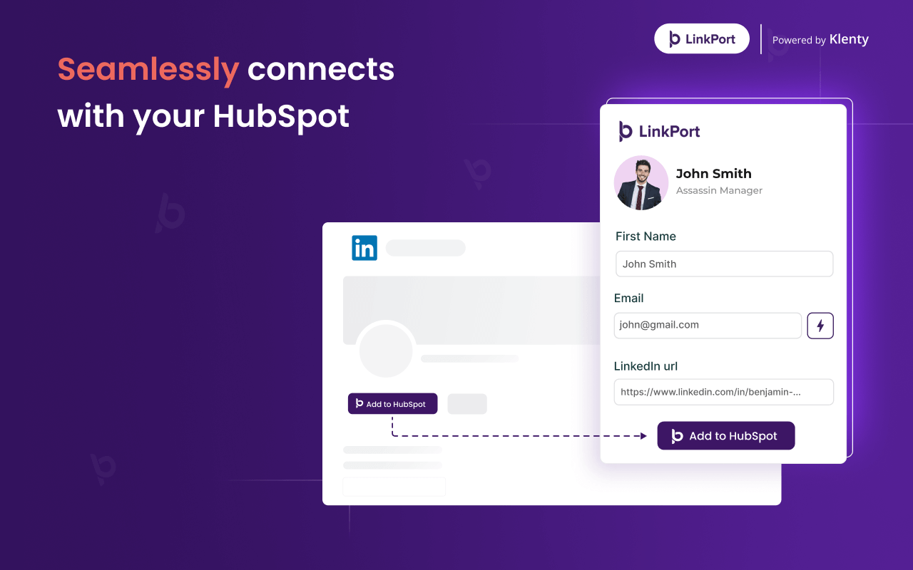 Linkport: LinkedIn Prospecting for Hubspot chrome谷歌浏览器插件_扩展第1张截图